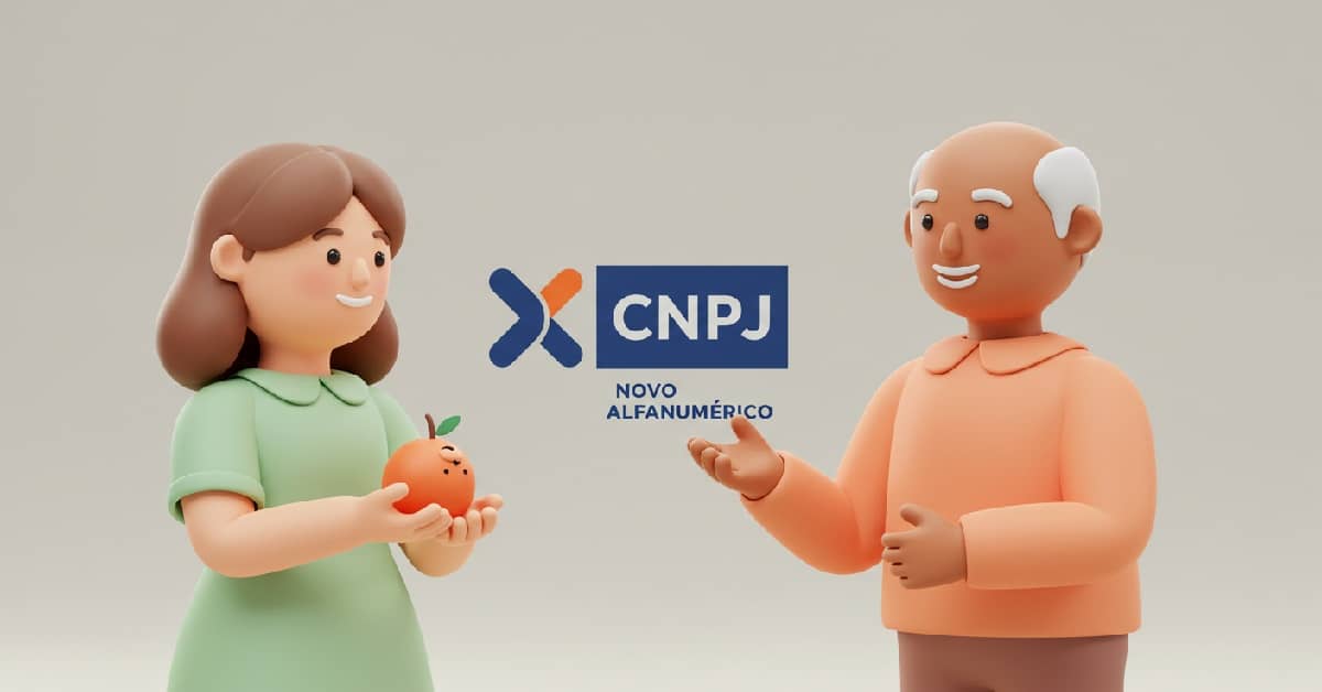 Novo formato do CNPJ alfanumérico com letras e números, representando a modernização do sistema de identificação de empresas.