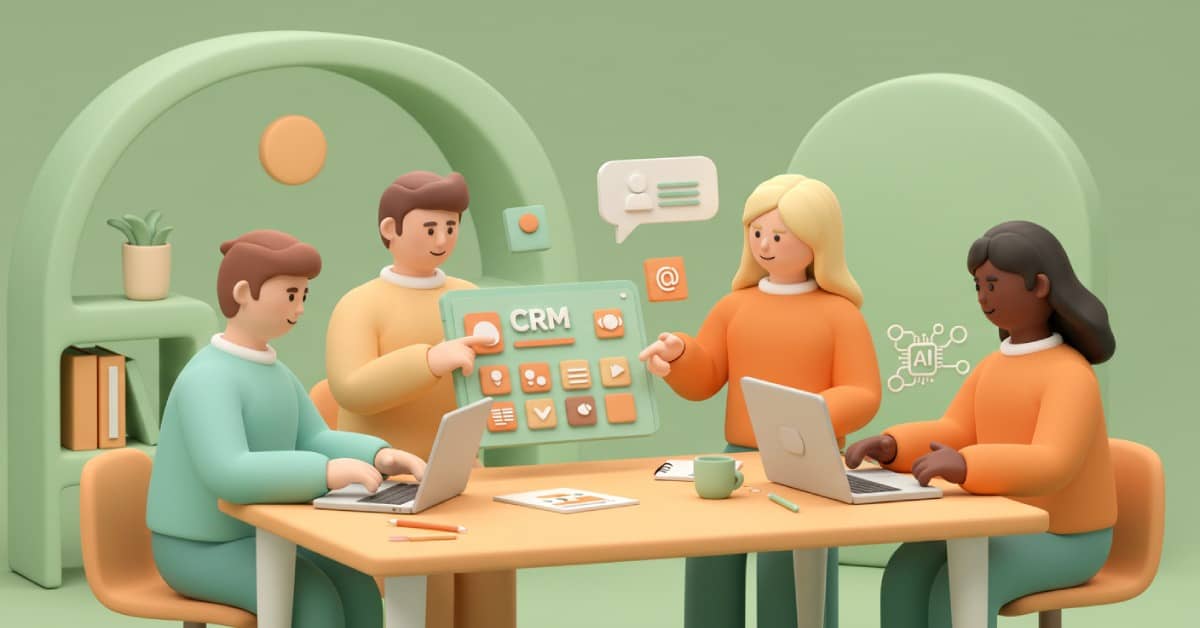 Equipe de vendas utilizando ferramentas tecnológicas para prospecção inteligente.